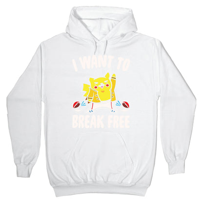 I Want To Break Free Parody White Print Hoodie