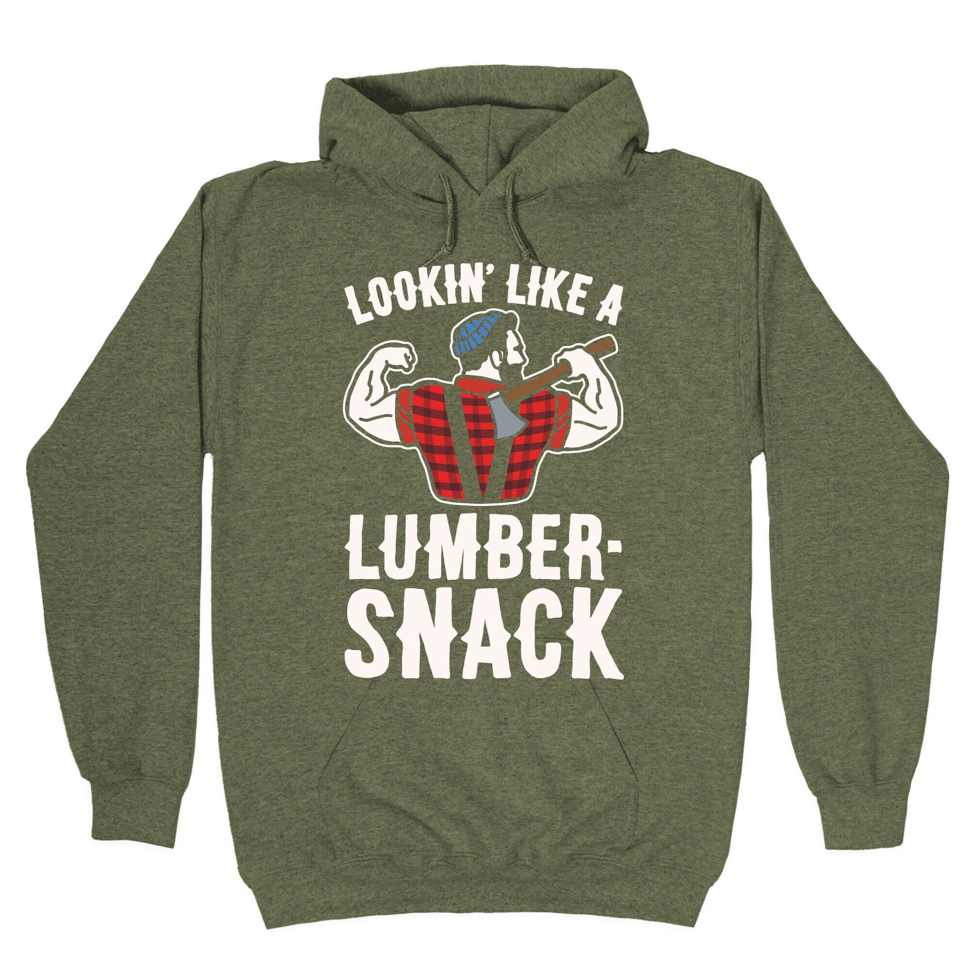 Lookin' Like A Lumber-Snack Parody White Print Hoodie