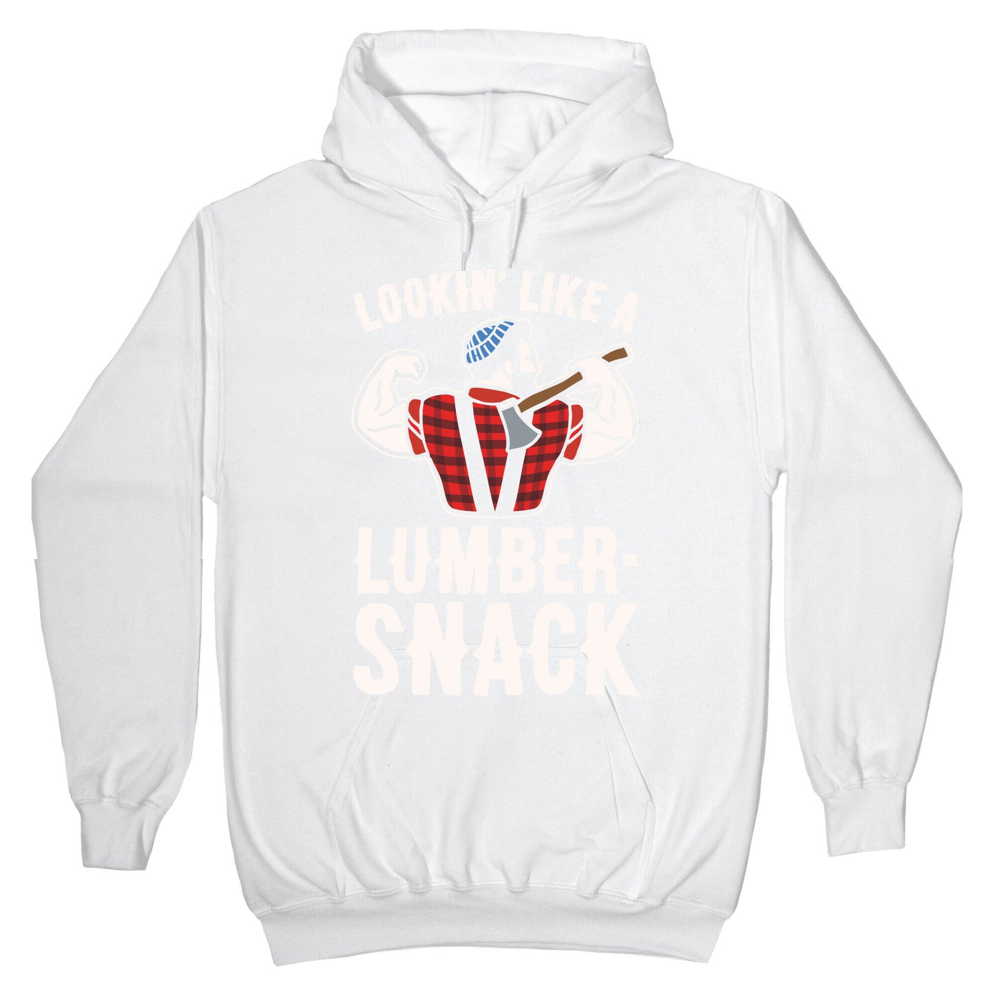 Lookin' Like A Lumber-Snack Parody White Print Hoodie