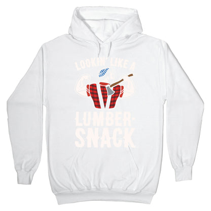 Lookin' Like A Lumber-Snack Parody White Print Hoodie