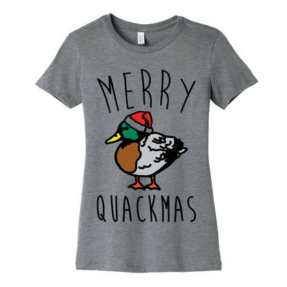 Merry Quackmas Duck Christmas Parody Women's Cotton Tee