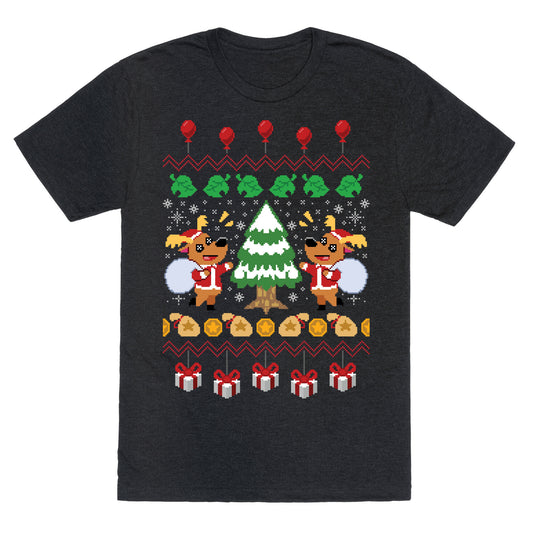 Jingle Animal Crossing Ugly Sweater Unisex Triblend Tee