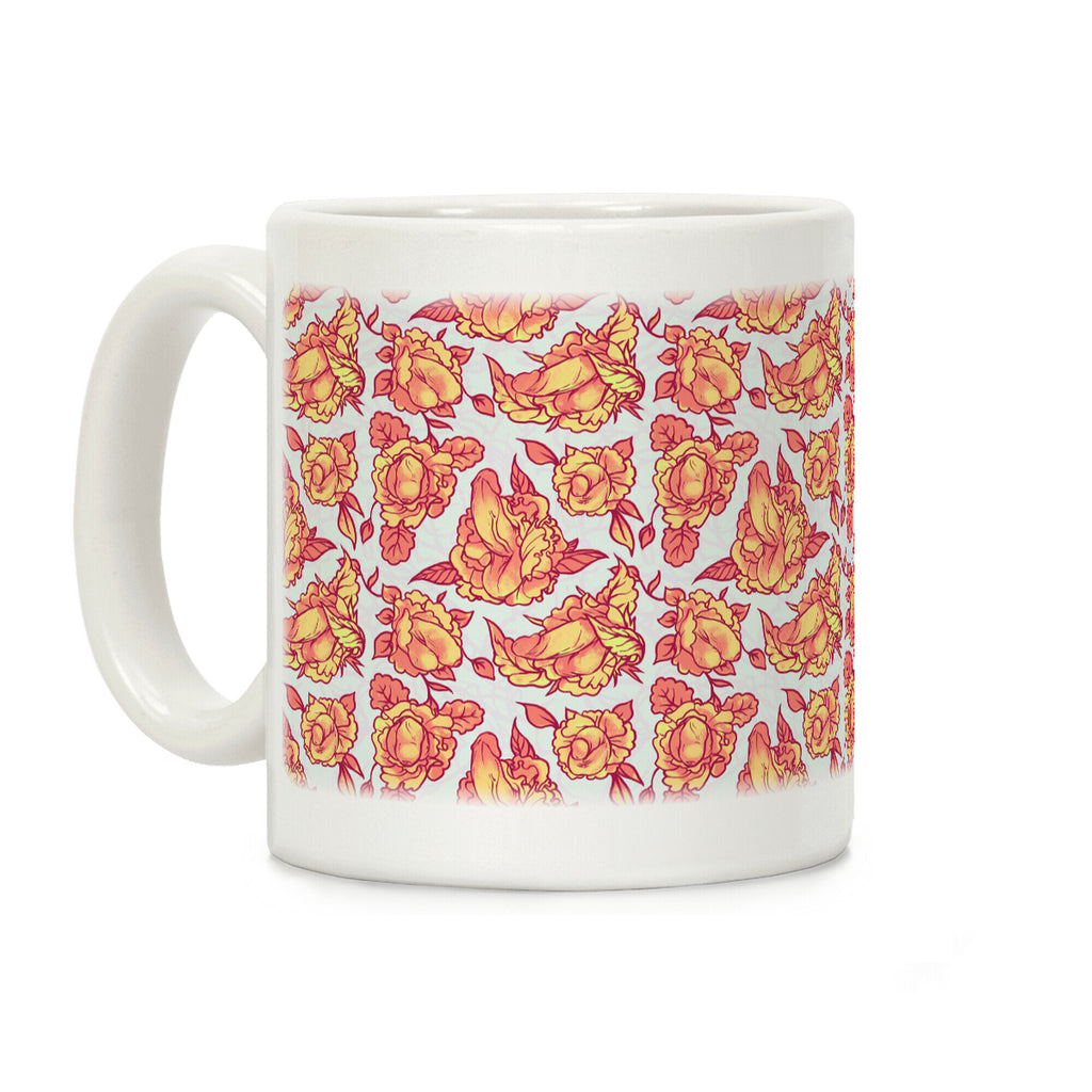 Floral Penis Orange Coffee Mug