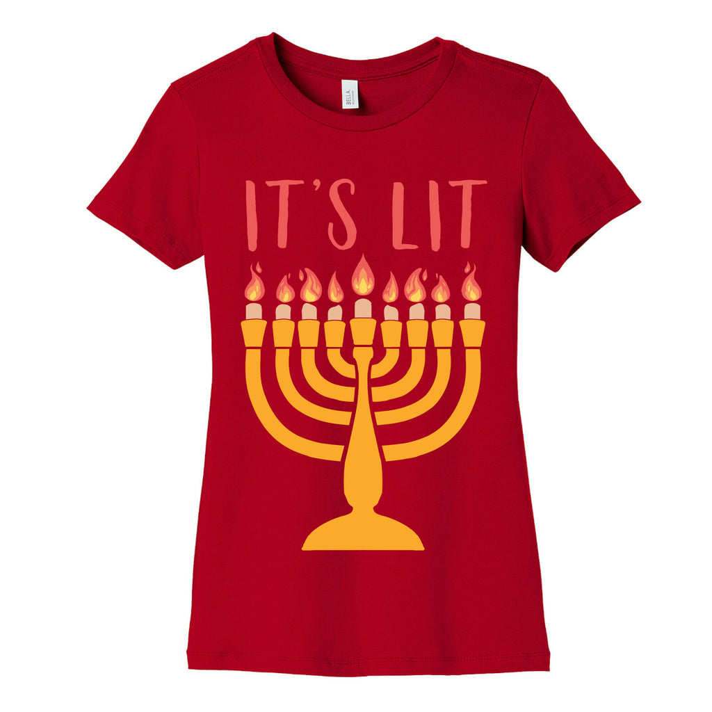 It's Lit Menorah Women's Cotton Tee