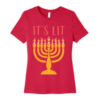 It's Lit Menorah Women's Cotton Tee