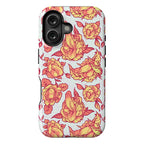 Floral Penis Pattern Orange Phone Case
