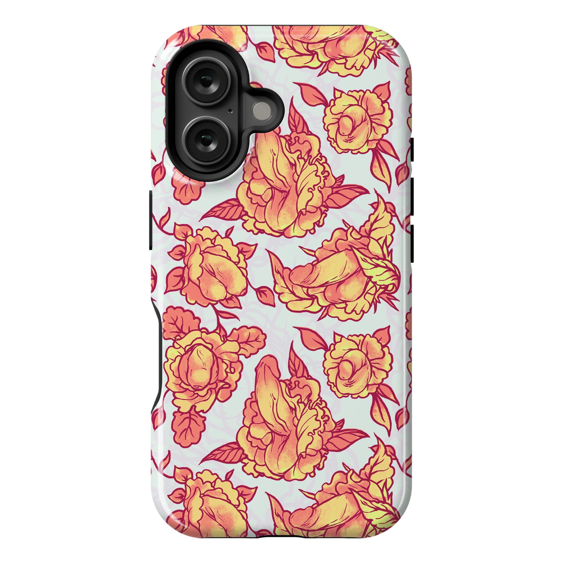 Floral Penis Pattern Orange Phone Case