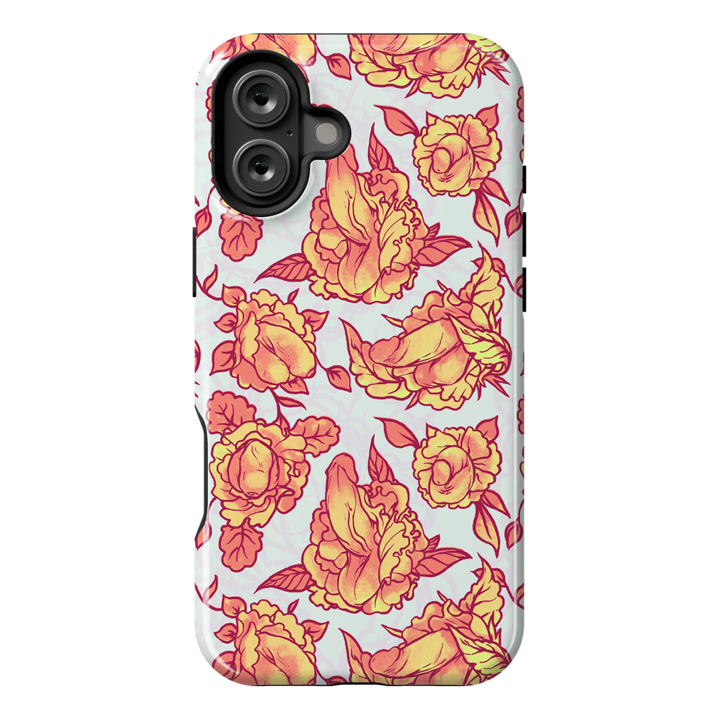 Floral Penis Pattern Orange Phone Case
