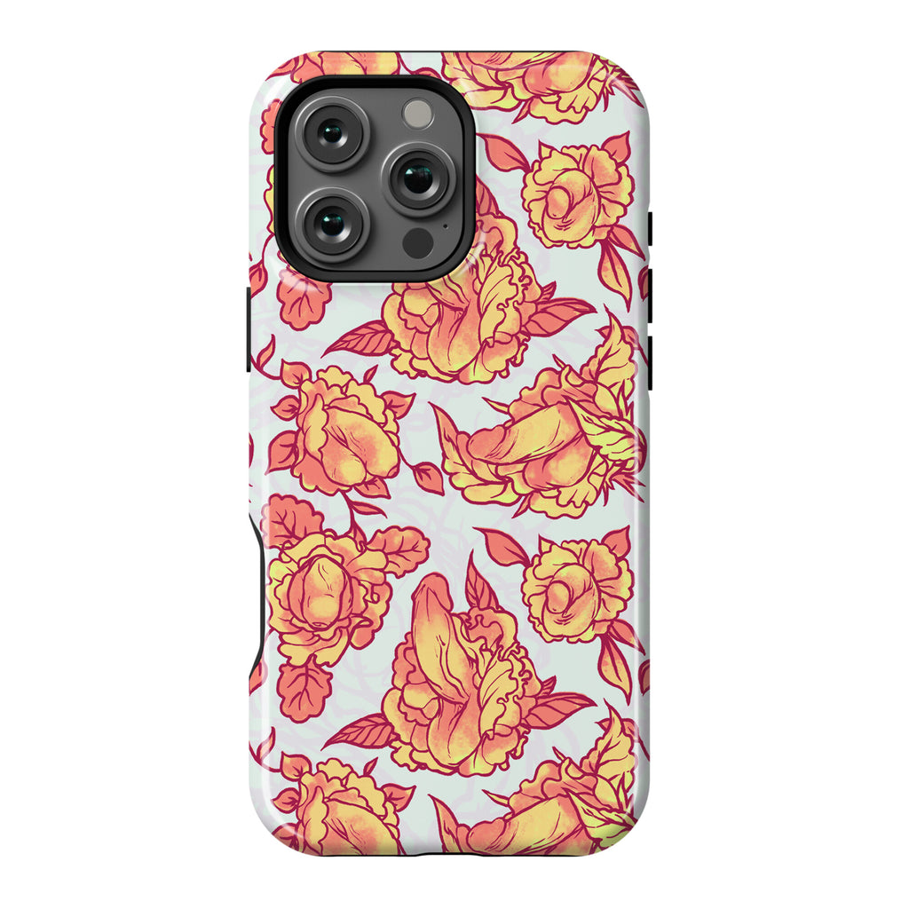 Floral Penis Pattern Orange Phone Case