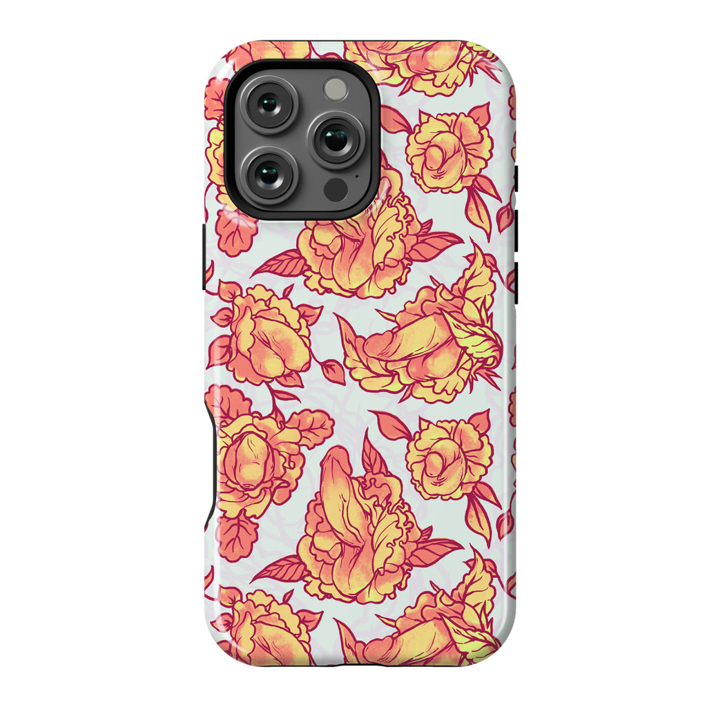 Floral Penis Pattern Orange Phone Case