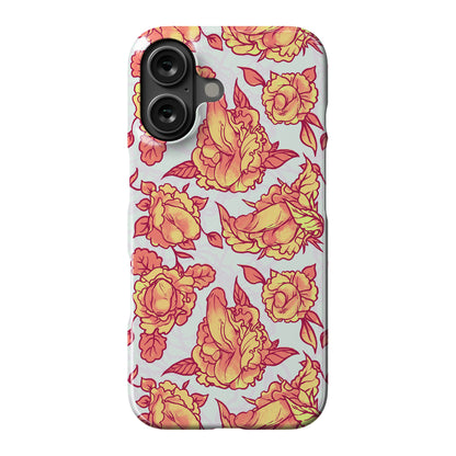 Floral Penis Pattern Orange Phone Case