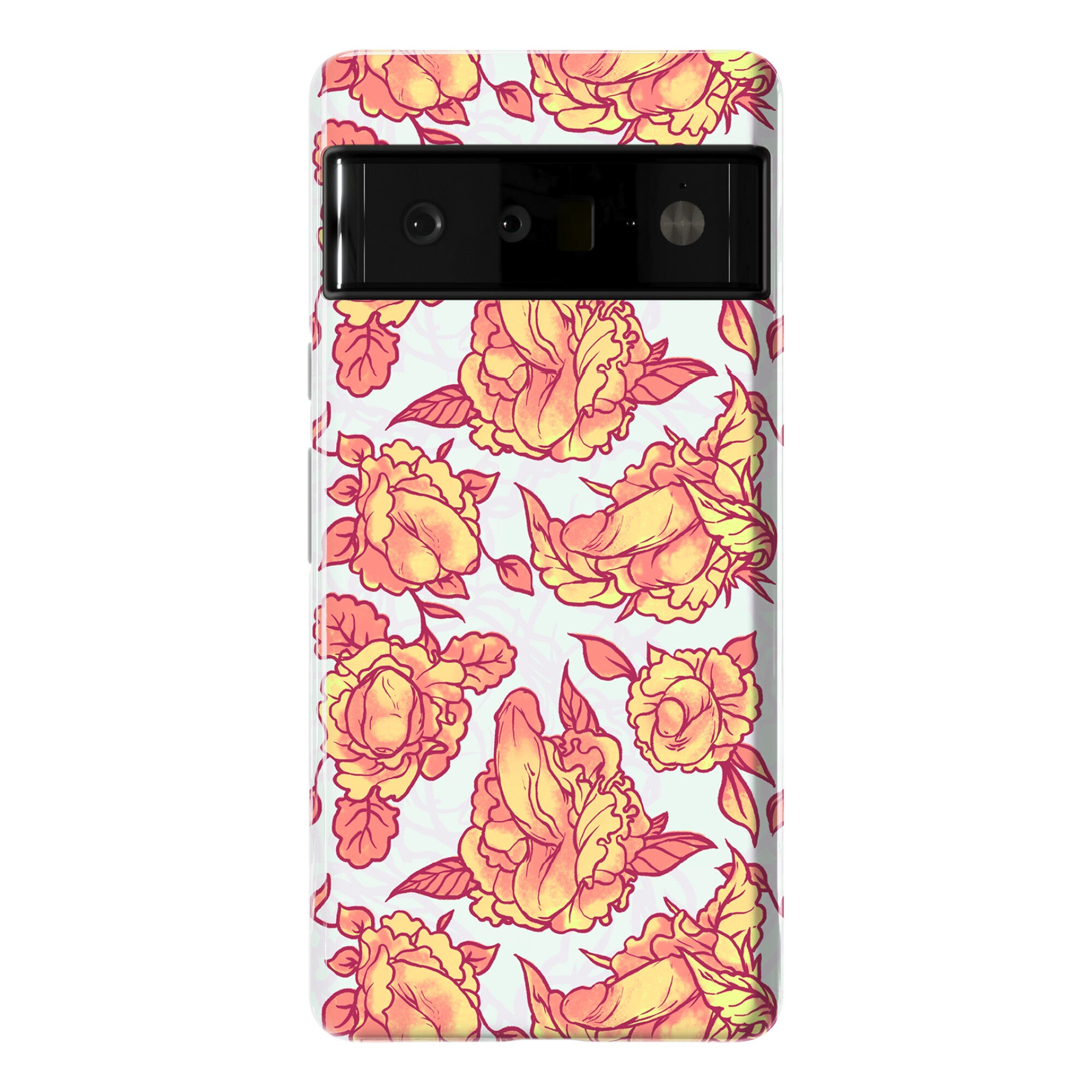 Floral Penis Pattern Orange Phone Case