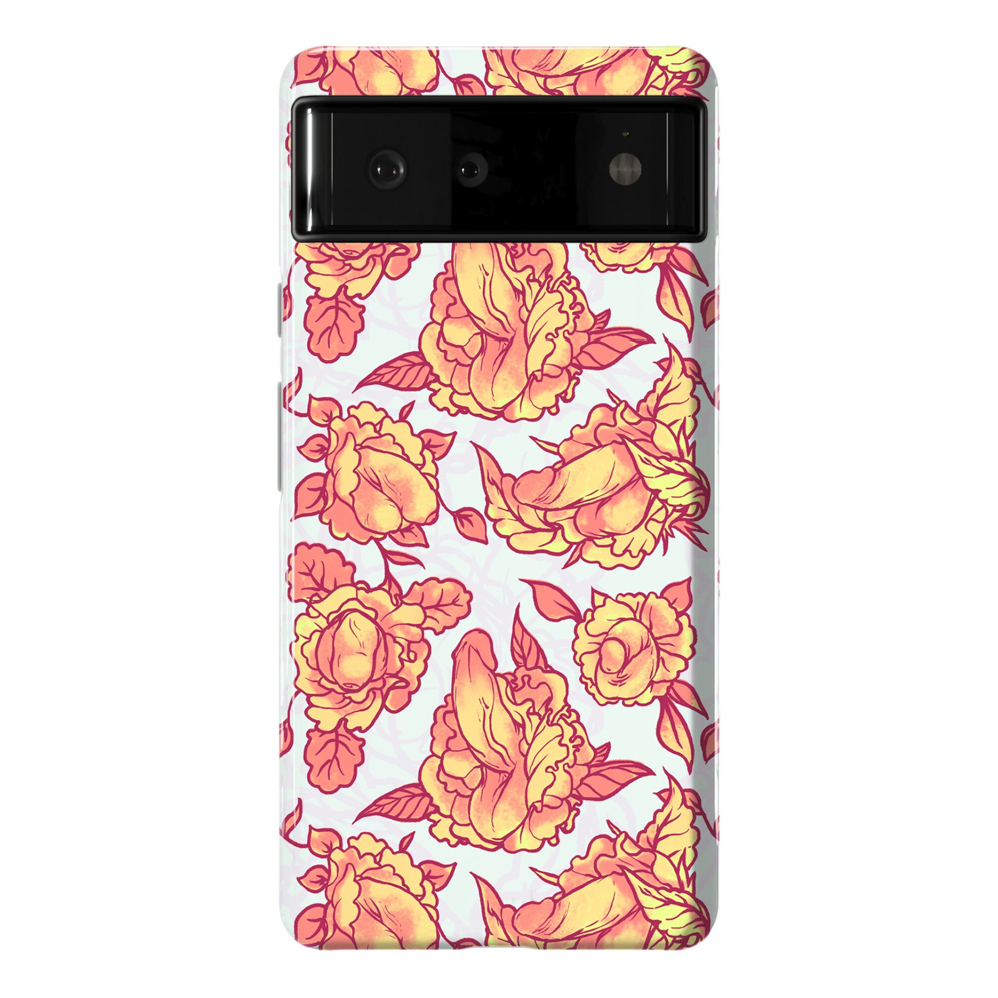 Floral Penis Pattern Orange Phone Case