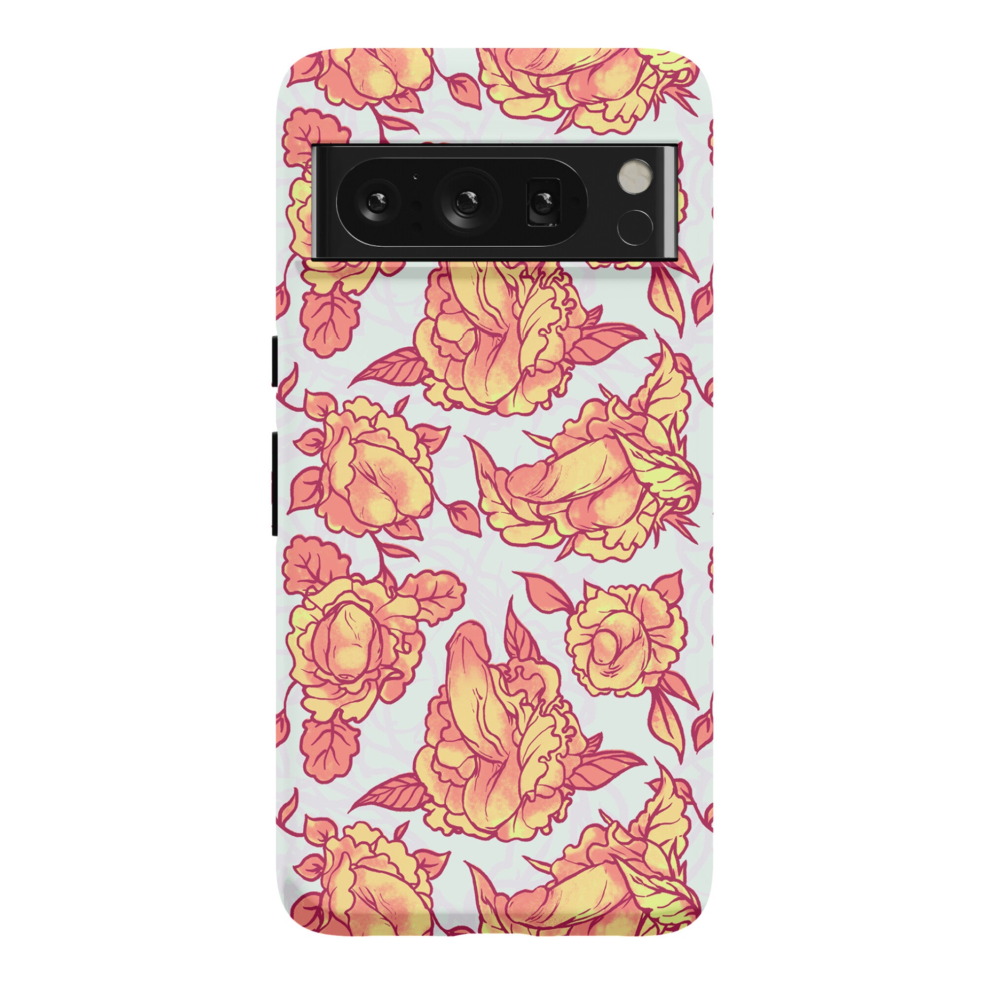 Floral Penis Pattern Orange Phone Case