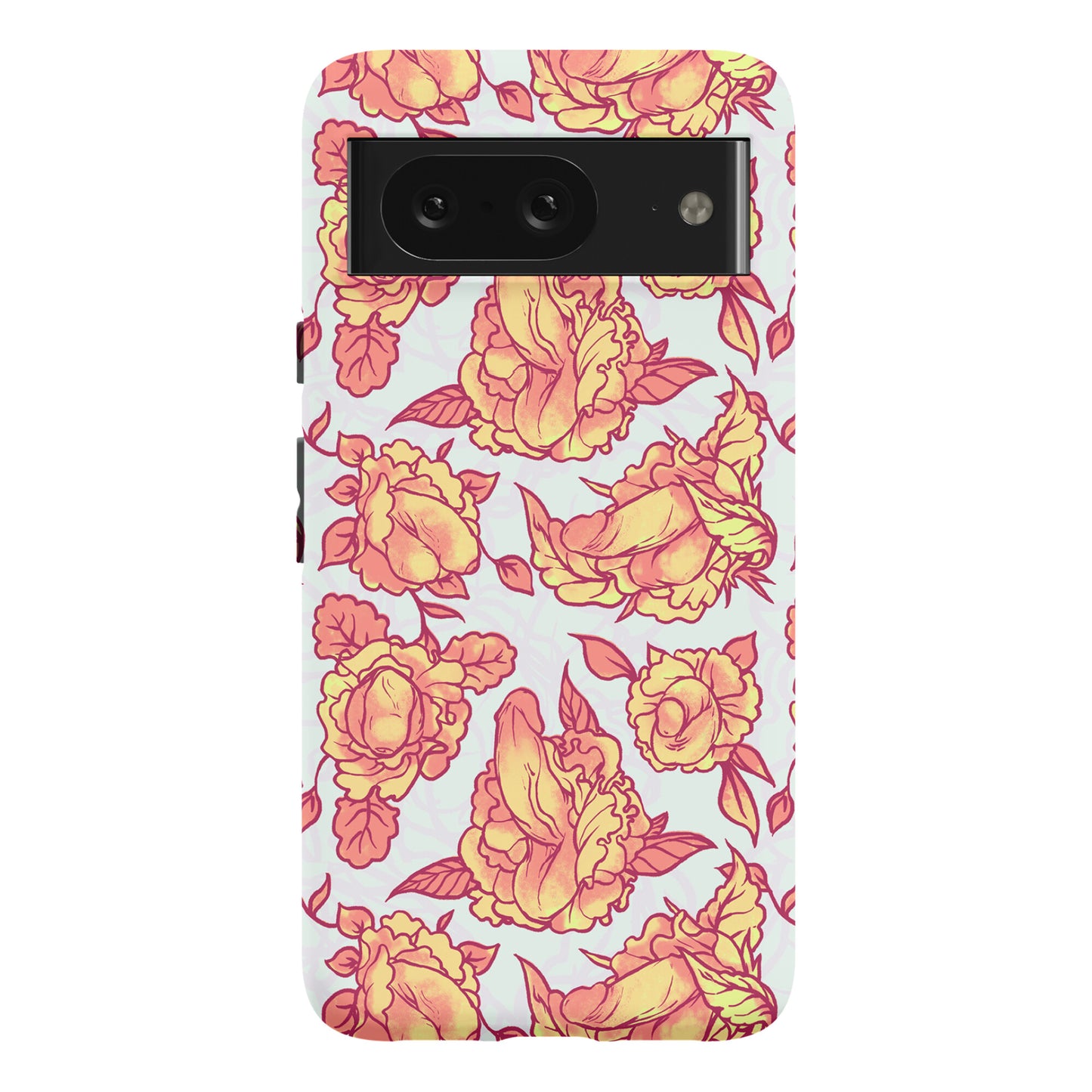 Floral Penis Pattern Orange Phone Case