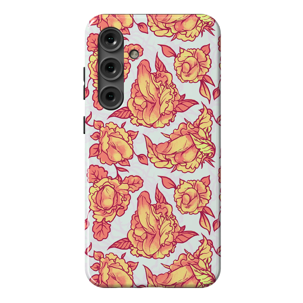 Floral Penis Pattern Orange Phone Case
