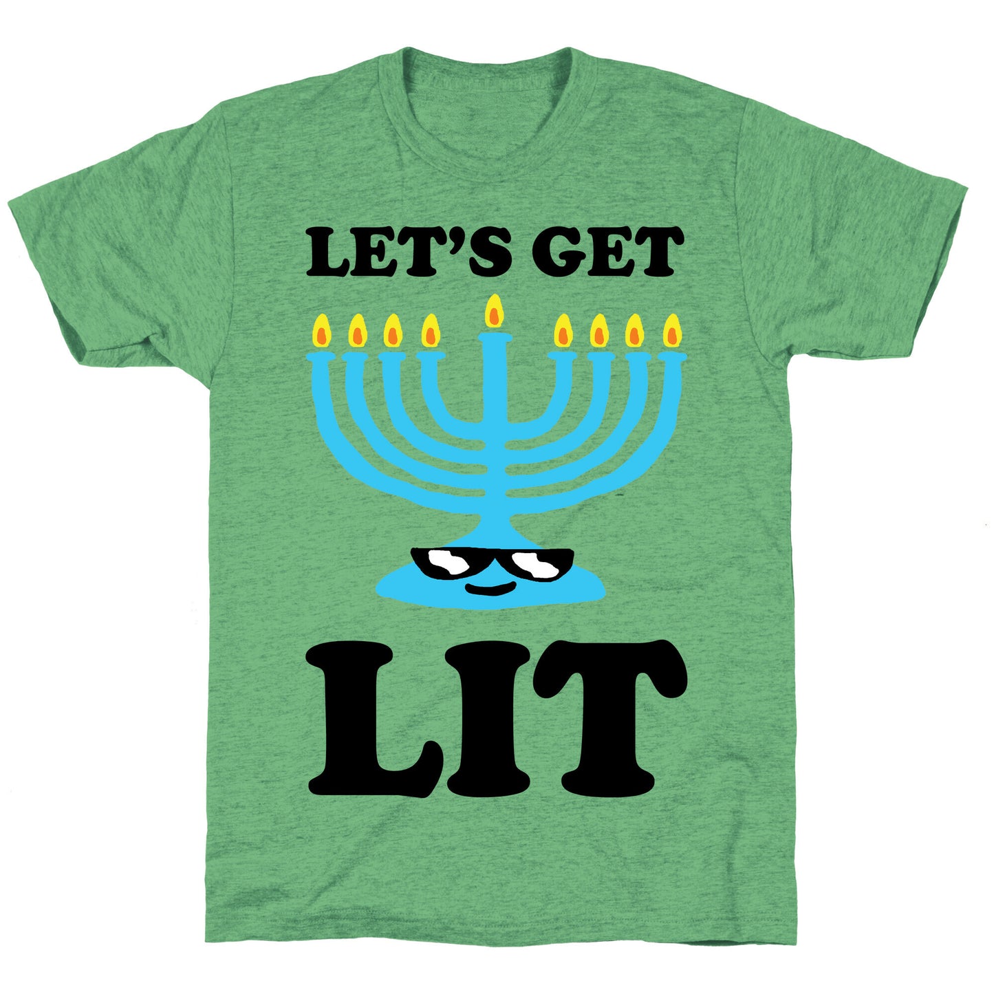 Let's Get Lit Menorah Unisex Triblend Tee