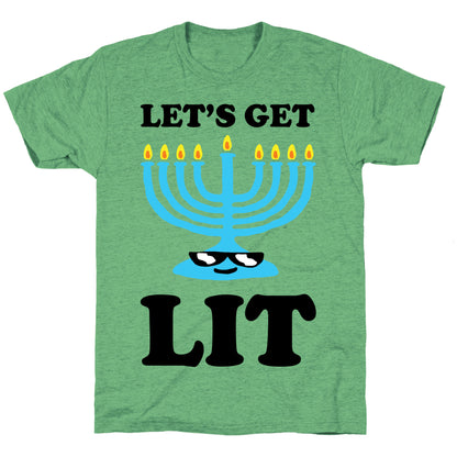 Let's Get Lit Menorah Unisex Triblend Tee