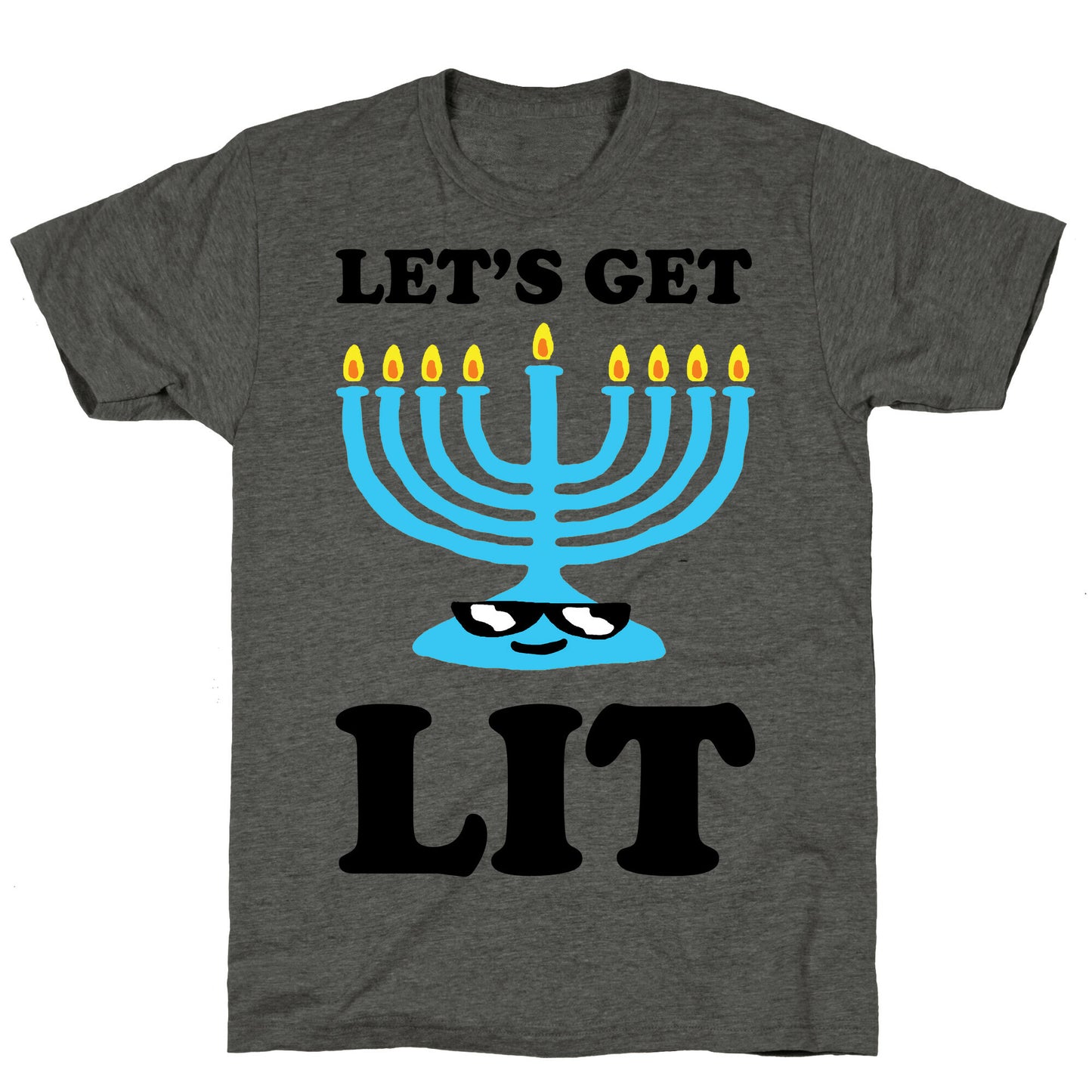 Let's Get Lit Menorah Unisex Triblend Tee