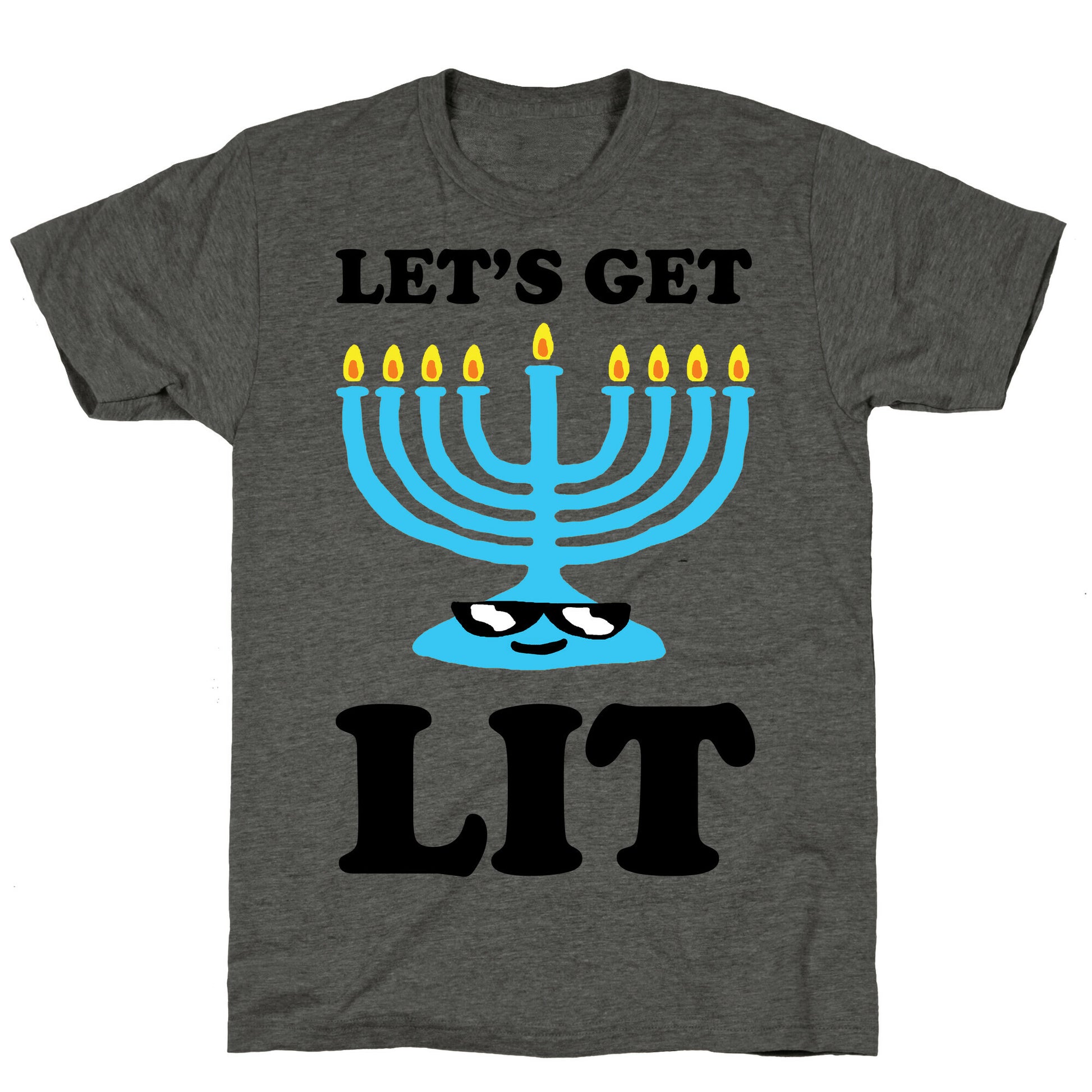 Let's Get Lit Menorah Unisex Triblend Tee