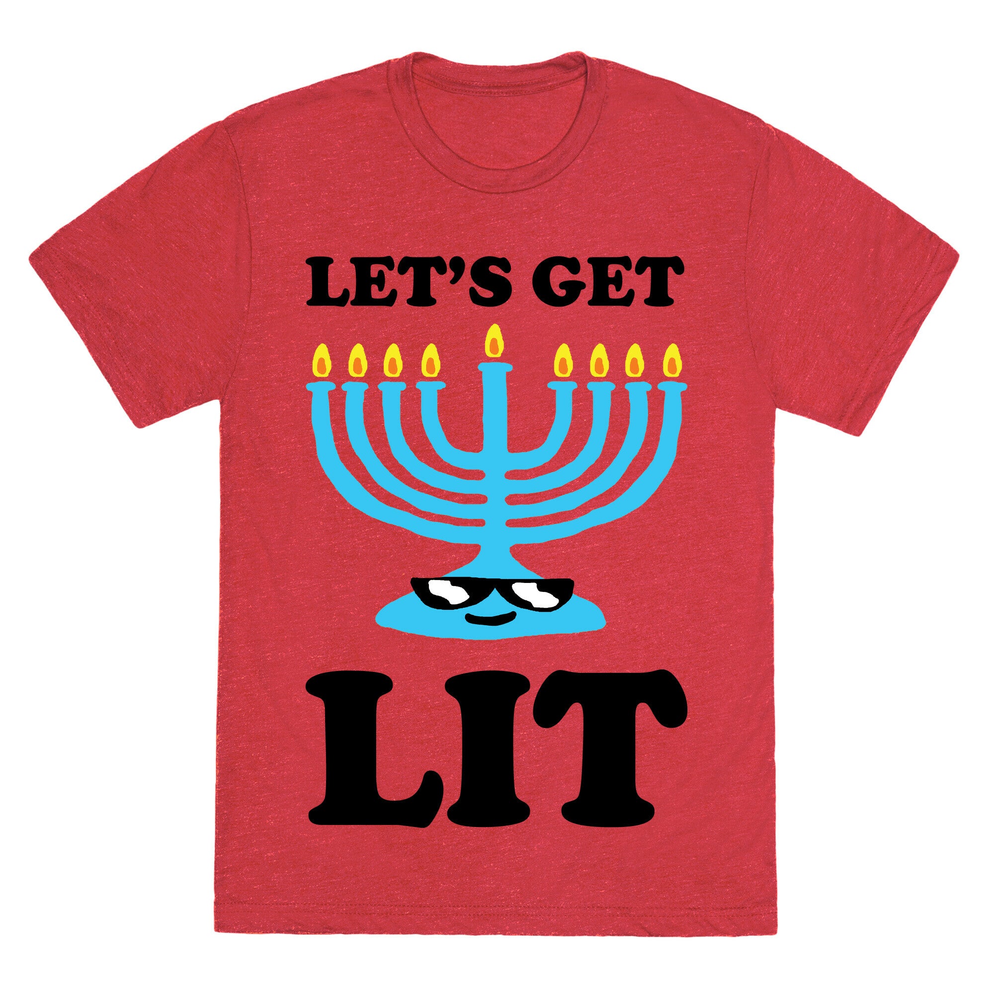 Let's Get Lit Menorah Unisex Triblend Tee