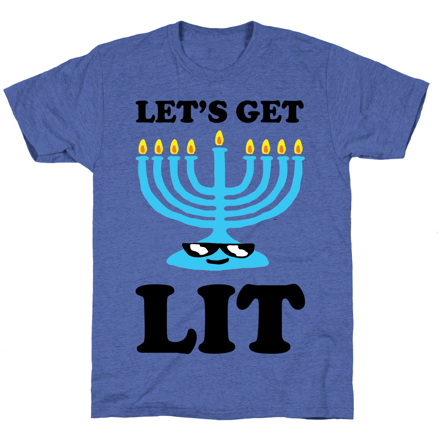 Let's Get Lit Menorah Unisex Triblend Tee