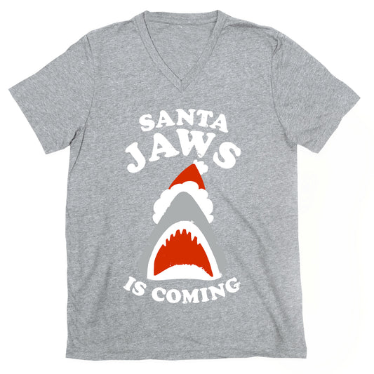 Santa Jaws Is Coming V-Neck