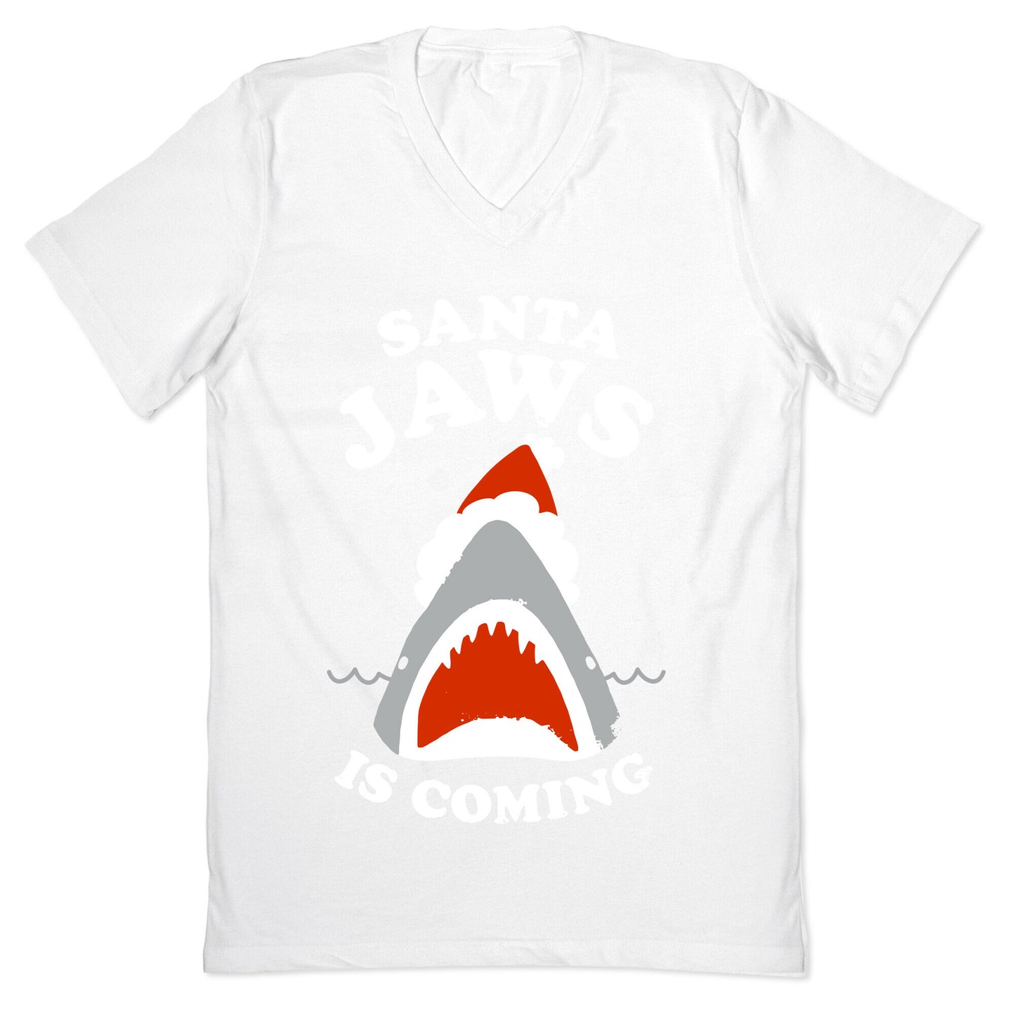Santa Jaws Is Coming V-Neck