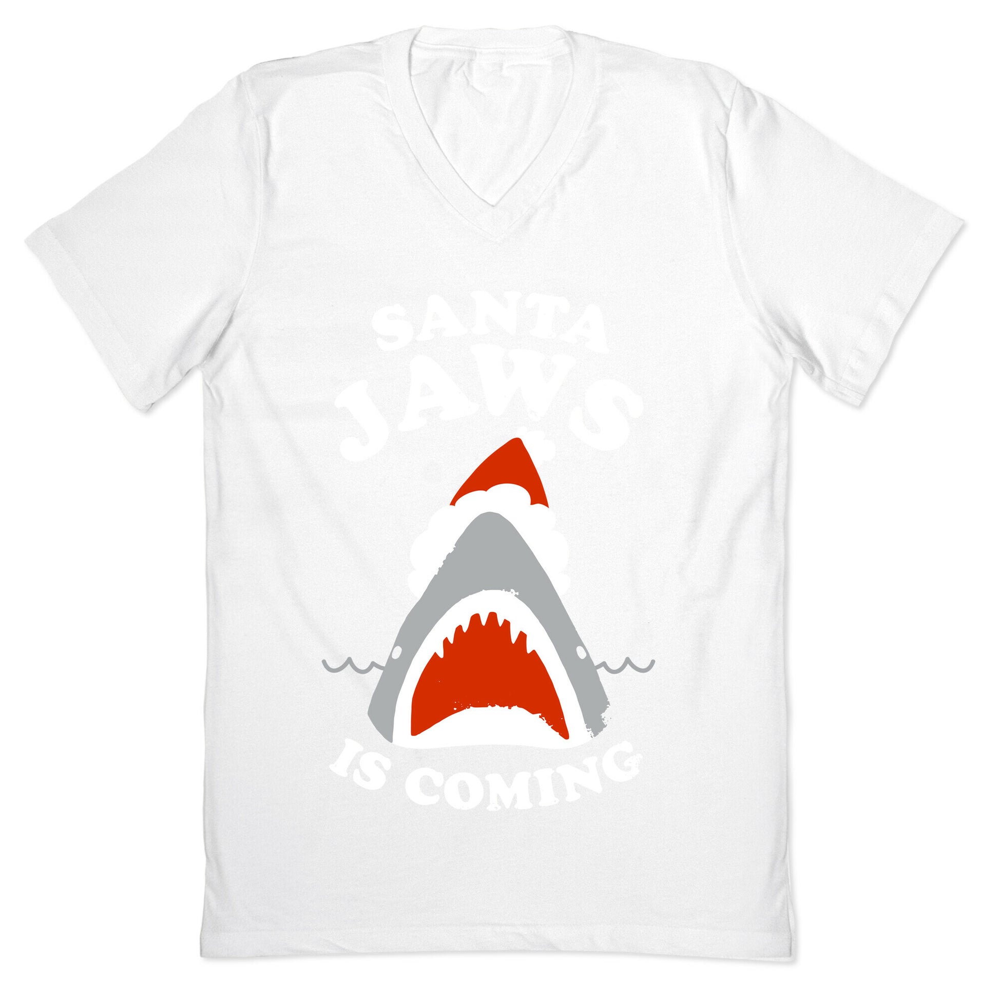 Santa Jaws Is Coming V-Neck