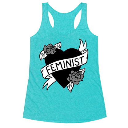 Feminist Heart Racerback Tank