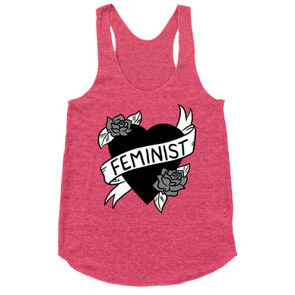 Feminist Heart Racerback Tank