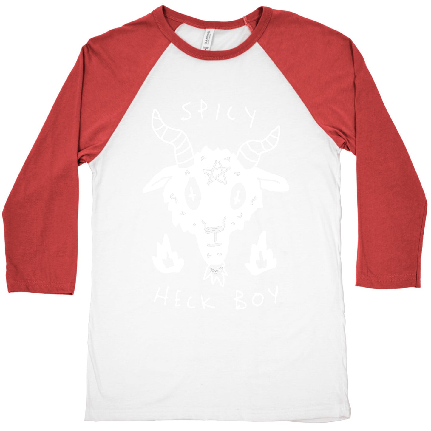 Spicy Heck Boy Satan Baseball Tee