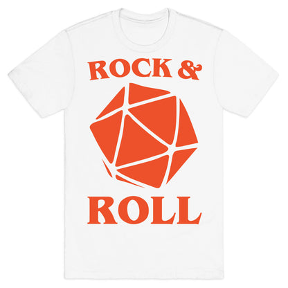 Rock and Roll D & D Parody White Print T-Shirt