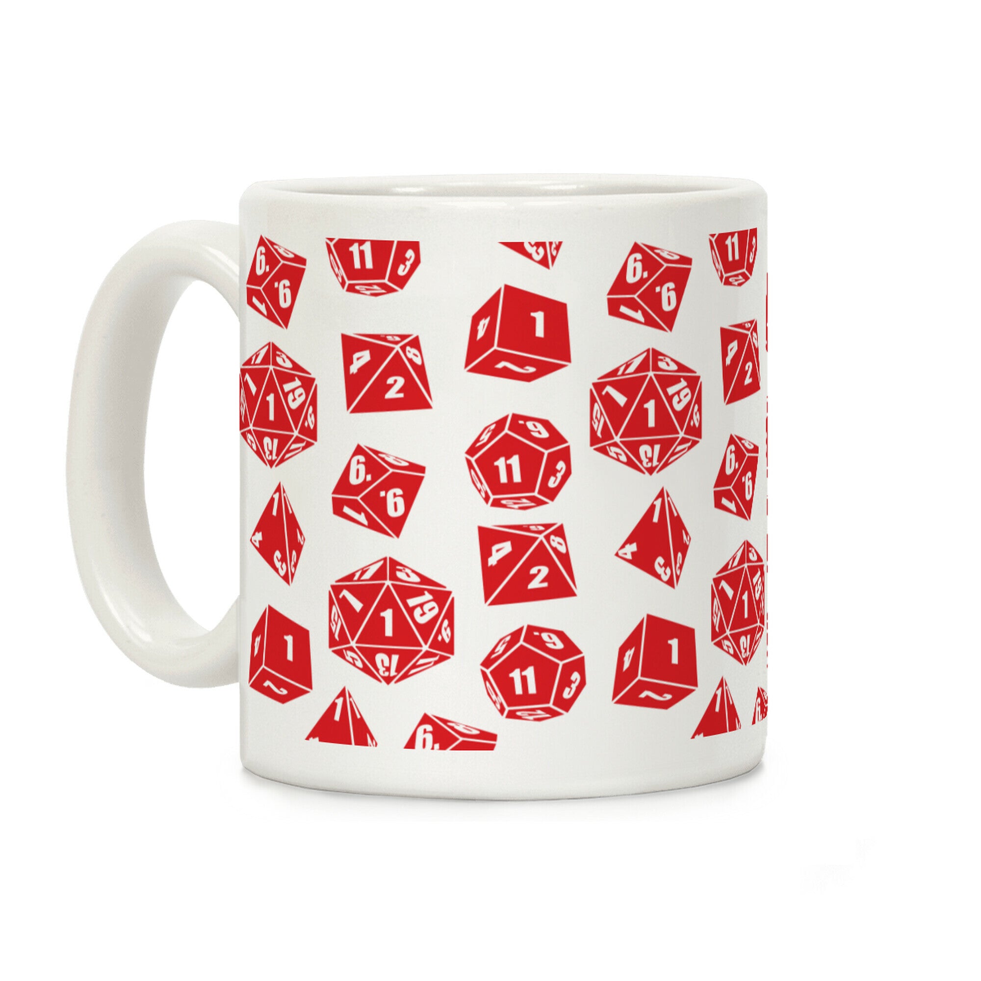 RPG Dice Pattern Coffee Mug