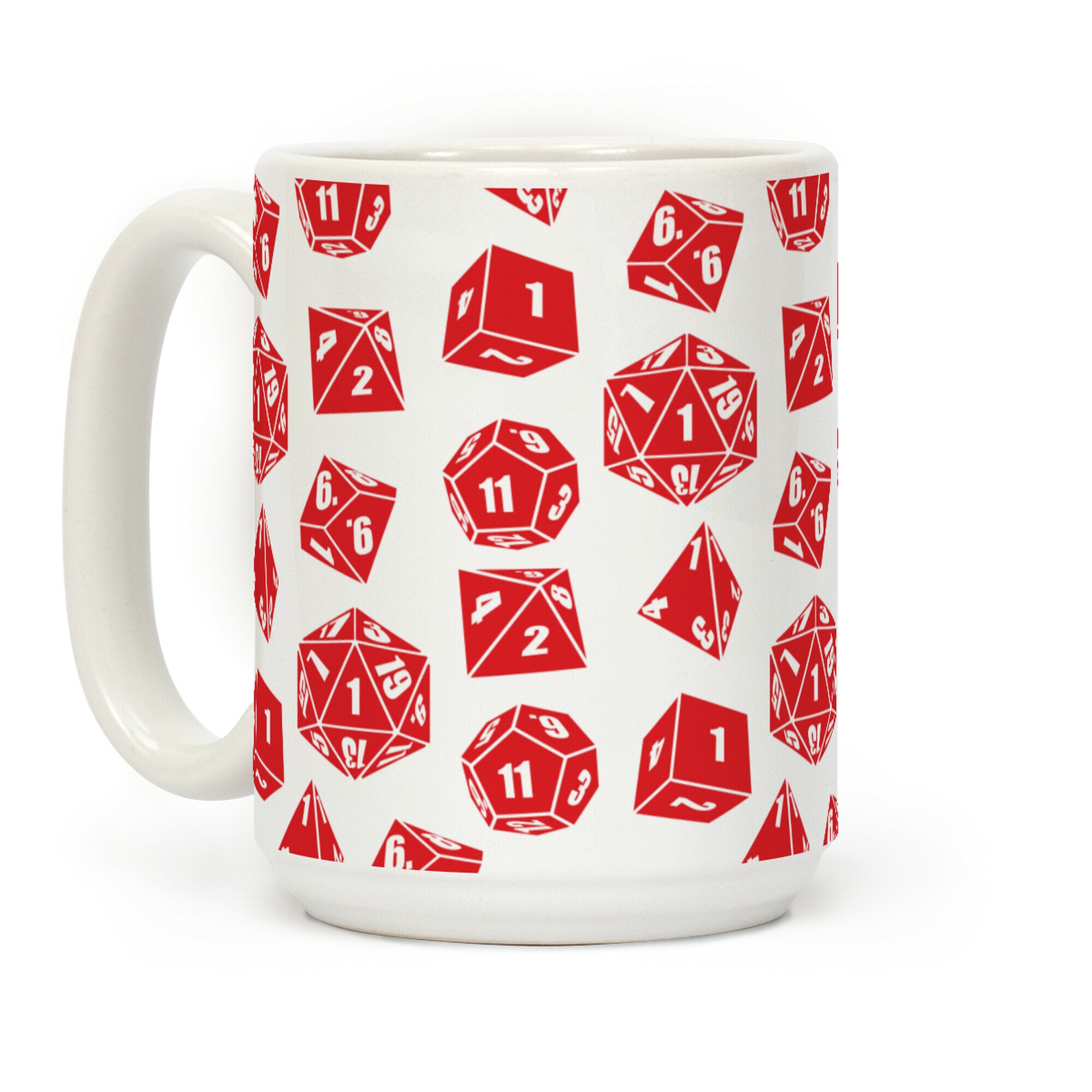 RPG Dice Pattern Coffee Mug