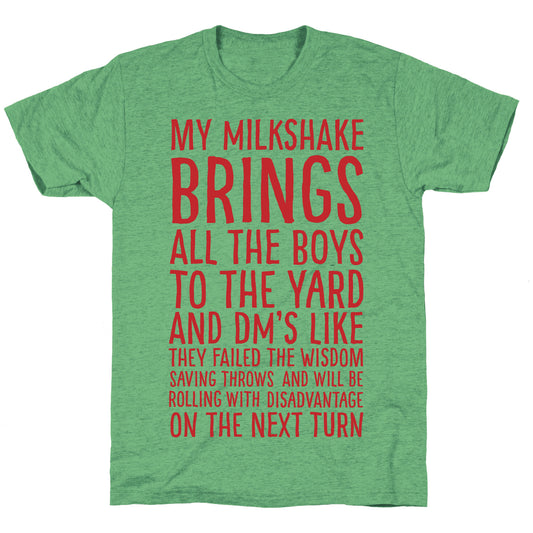 My Milkshake Causes Disadvantage on the Next Roll Unisex Triblend Tee