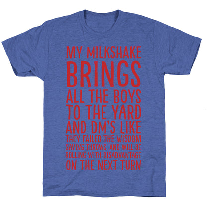My Milkshake Causes Disadvantage on the Next Roll Unisex Triblend Tee
