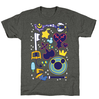 Kingdom Hearts pattern Unisex Triblend Tee