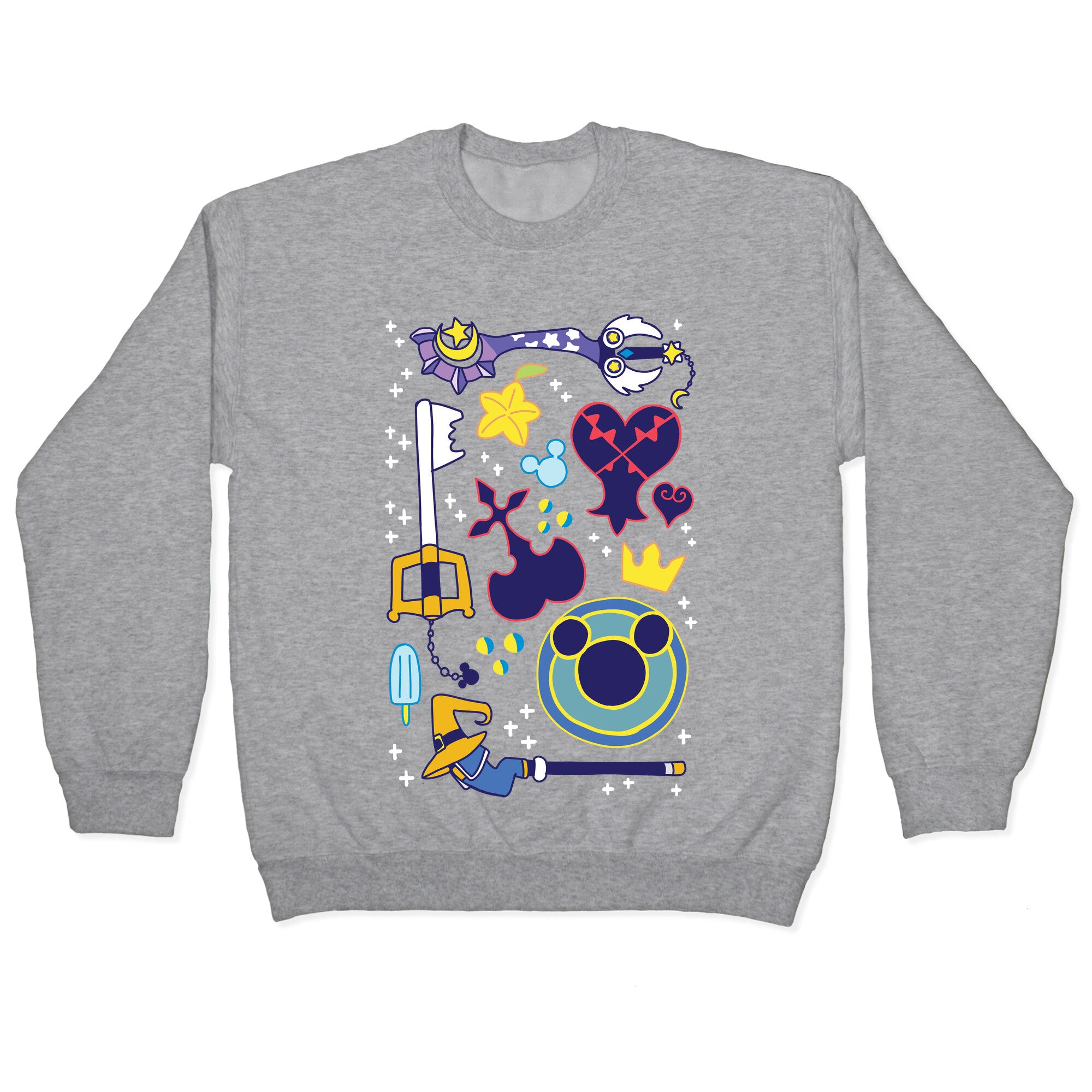 Kingdom Hearts pattern Crewneck Sweatshirt