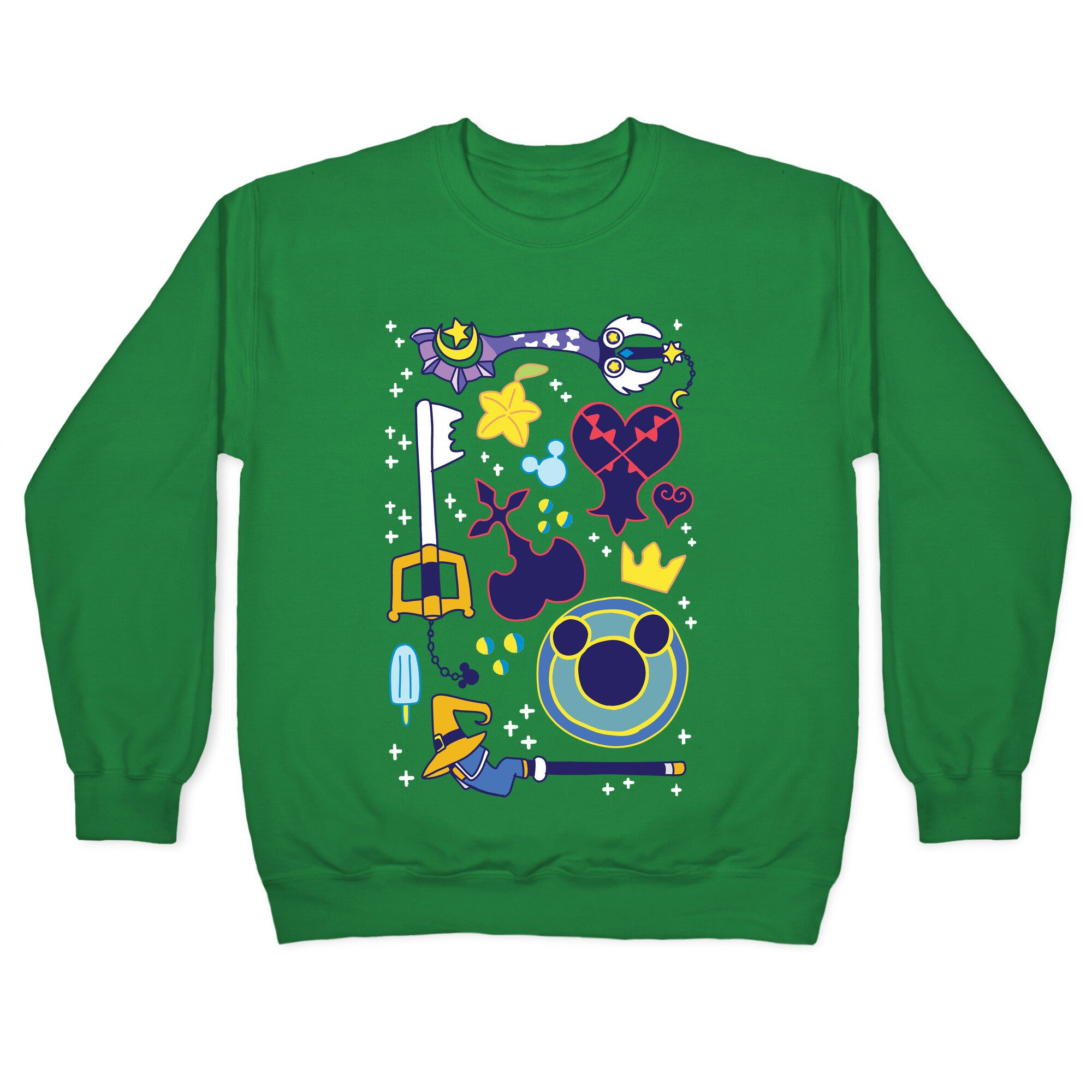Kingdom Hearts pattern Crewneck Sweatshirt