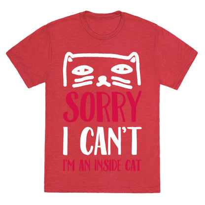 Sorry I Can't I'm An Inside Cat Unisex Triblend Tee