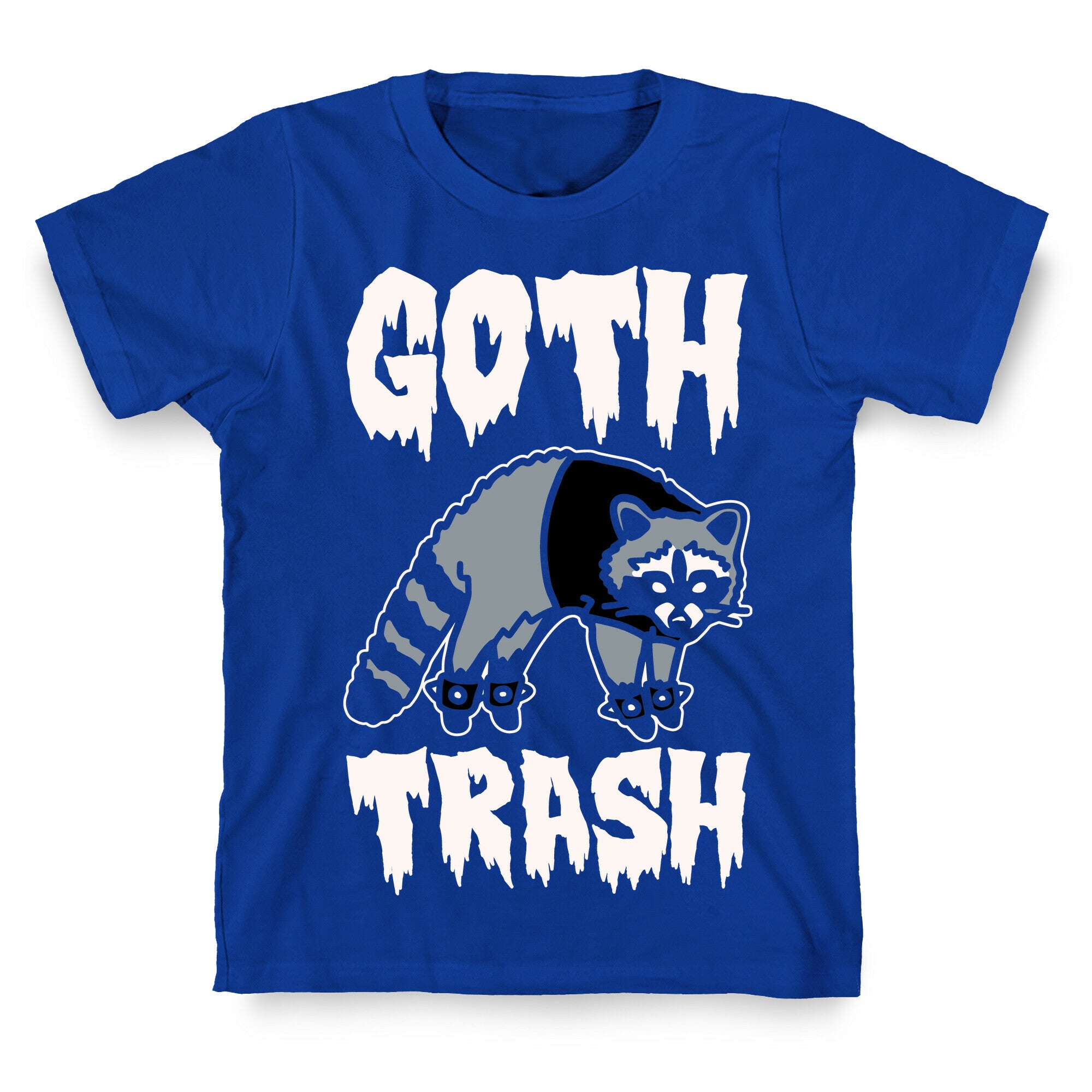 Goth Trash Raccoon White Print T-Shirt