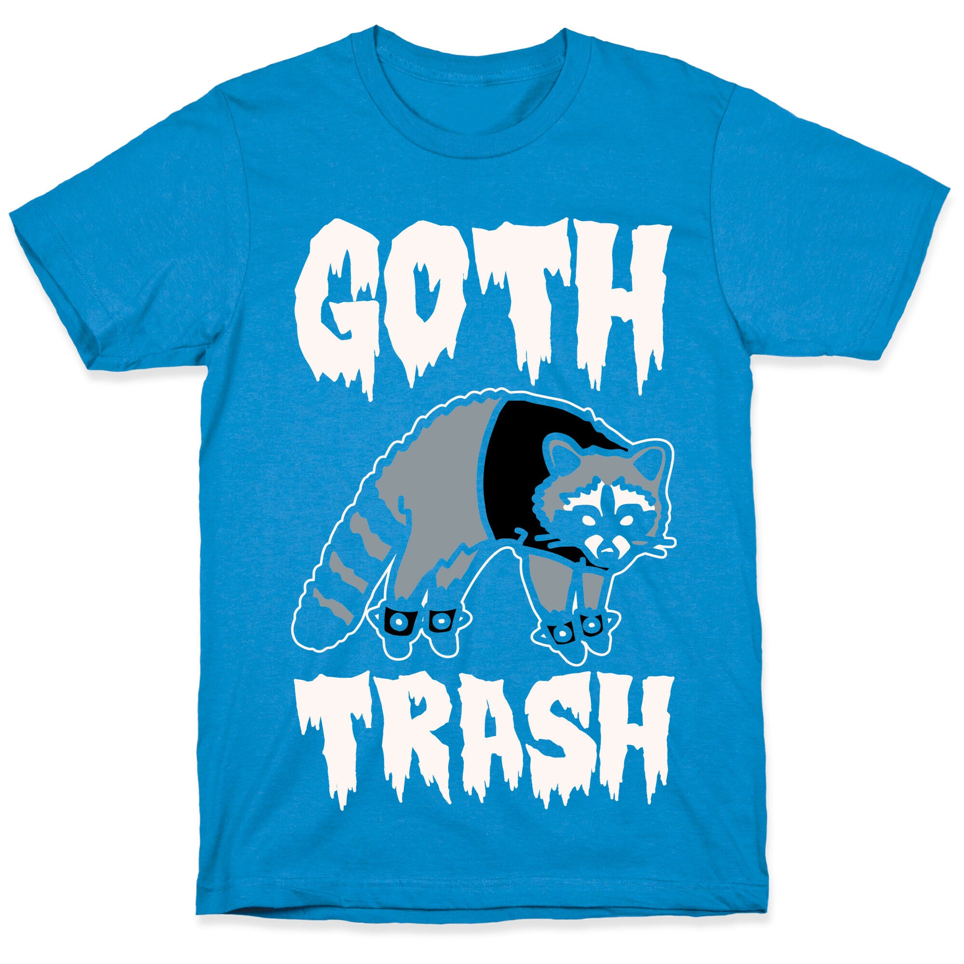 Goth Trash Raccoon White Print T-Shirt