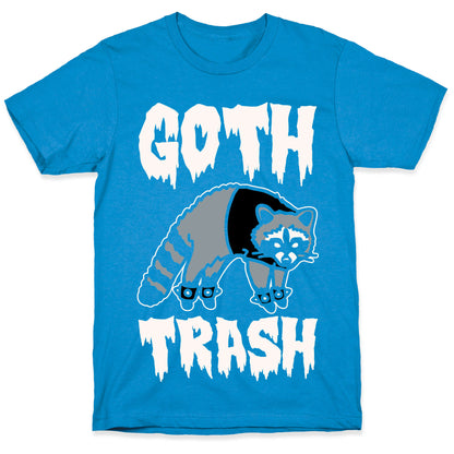 Goth Trash Raccoon White Print T-Shirt