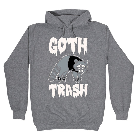 Goth Trash Raccoon White Print Hoodie