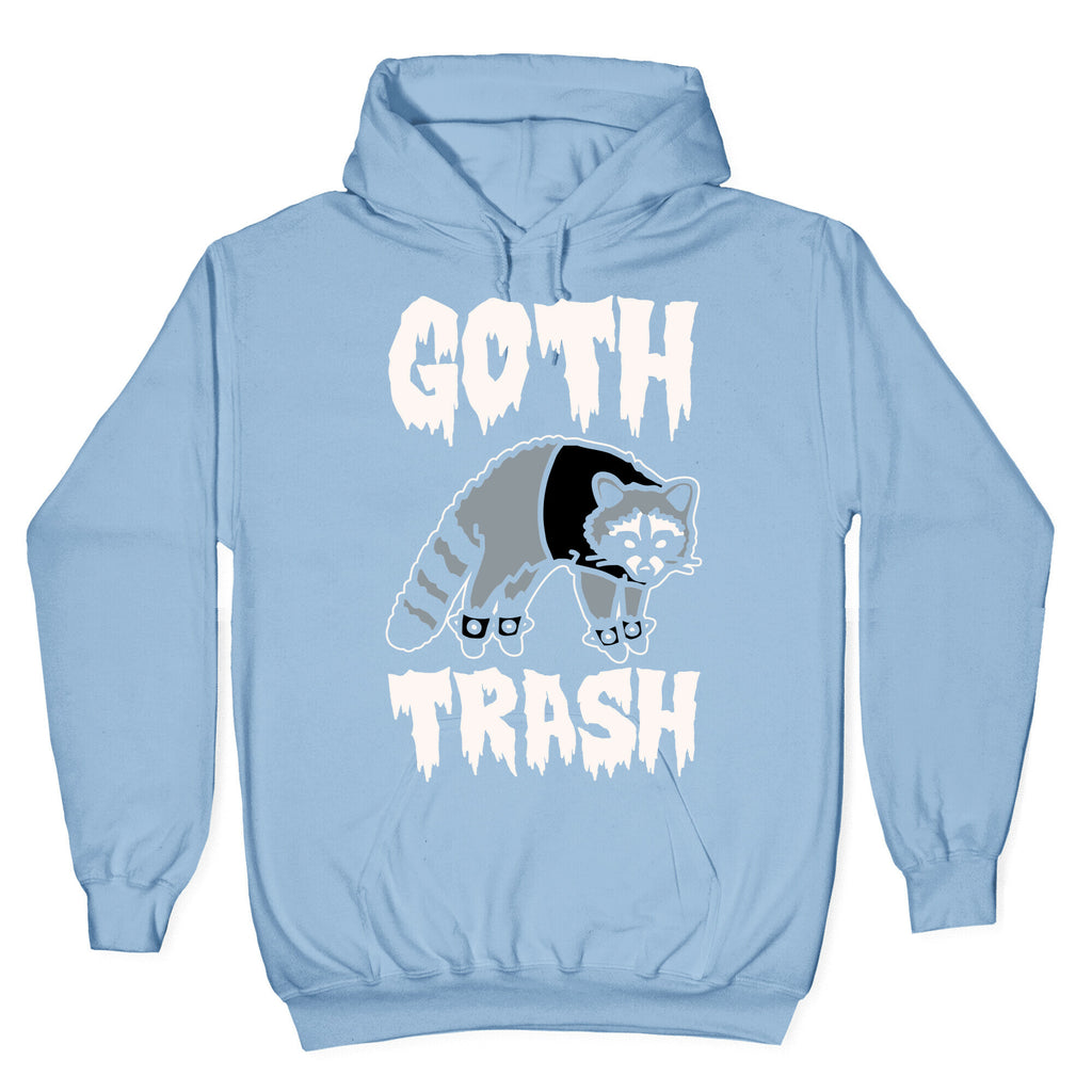 Goth Trash Raccoon White Print Hoodie