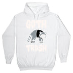 Goth Trash Raccoon White Print Hoodie