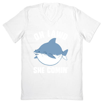 Oh Lawd She Comin' Shark V-Neck