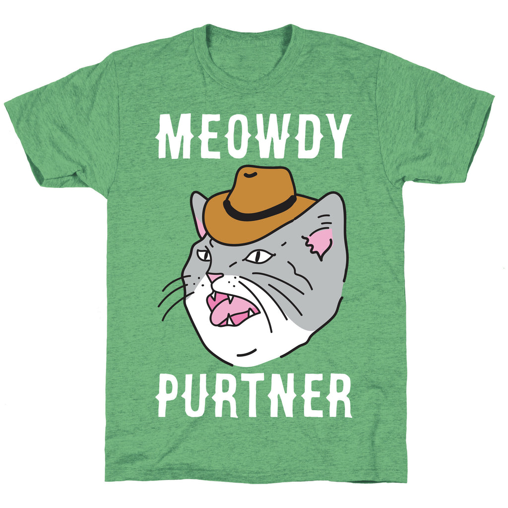 Meowdy Purtner Cowboy Cat Unisex Triblend Tee