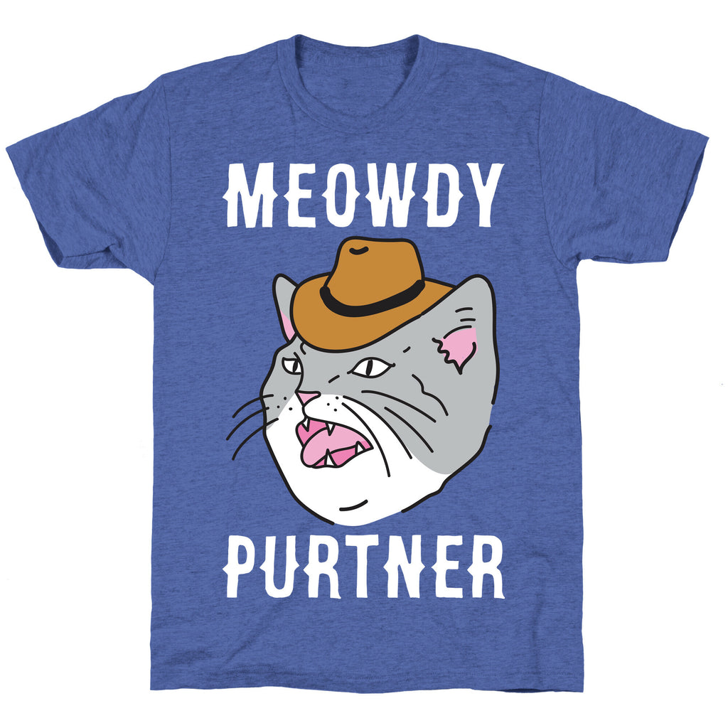 Meowdy Purtner Cowboy Cat Unisex Triblend Tee